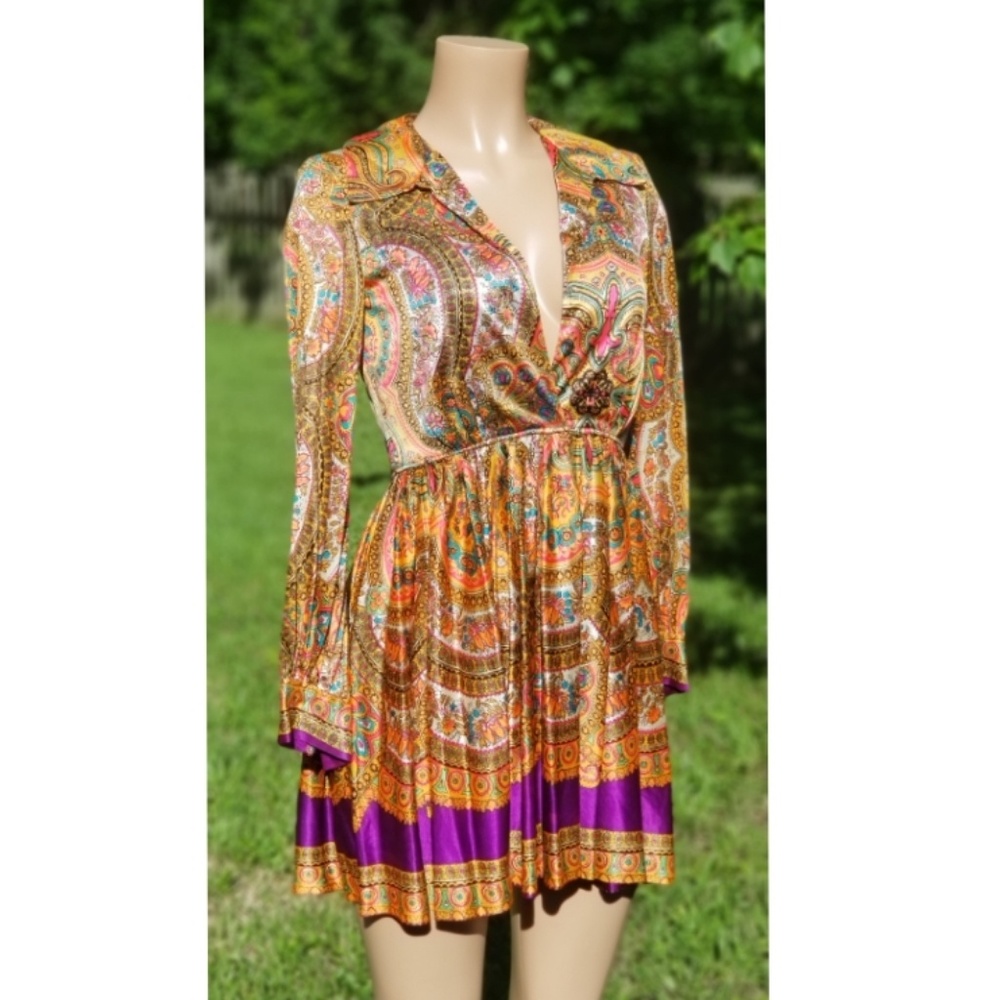 True Vintage Paisley 1970's Baby Doll Dress
